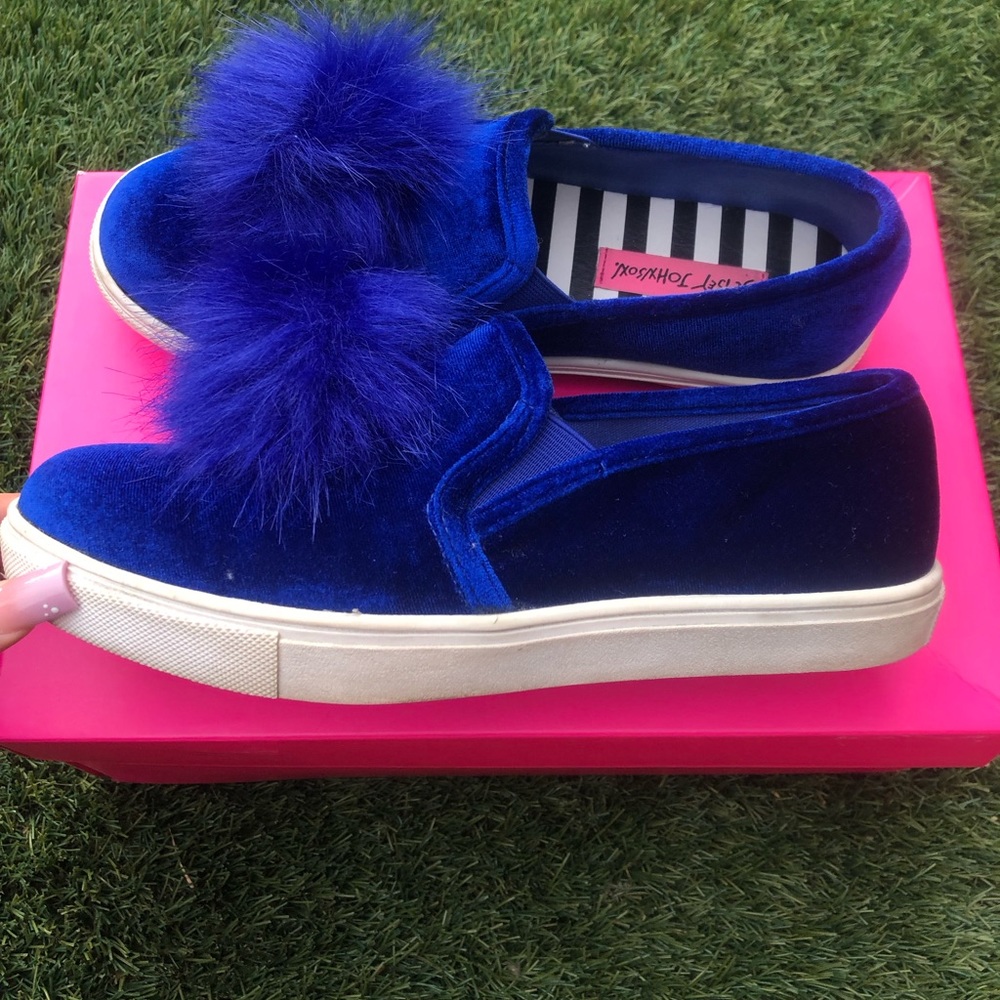 Betsey Johnson Blue Puff Sneakers